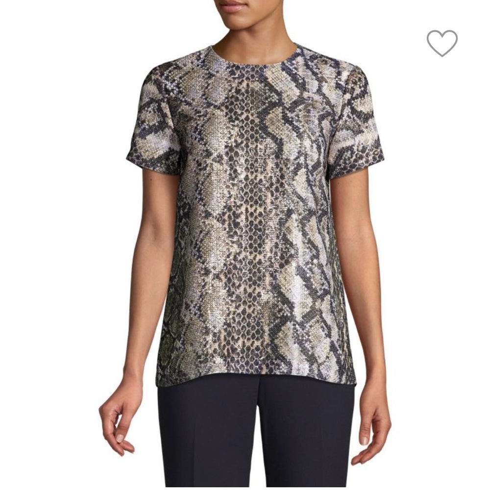 Elissa Sequin Snakeskin Print Blouse by Elie Tahari